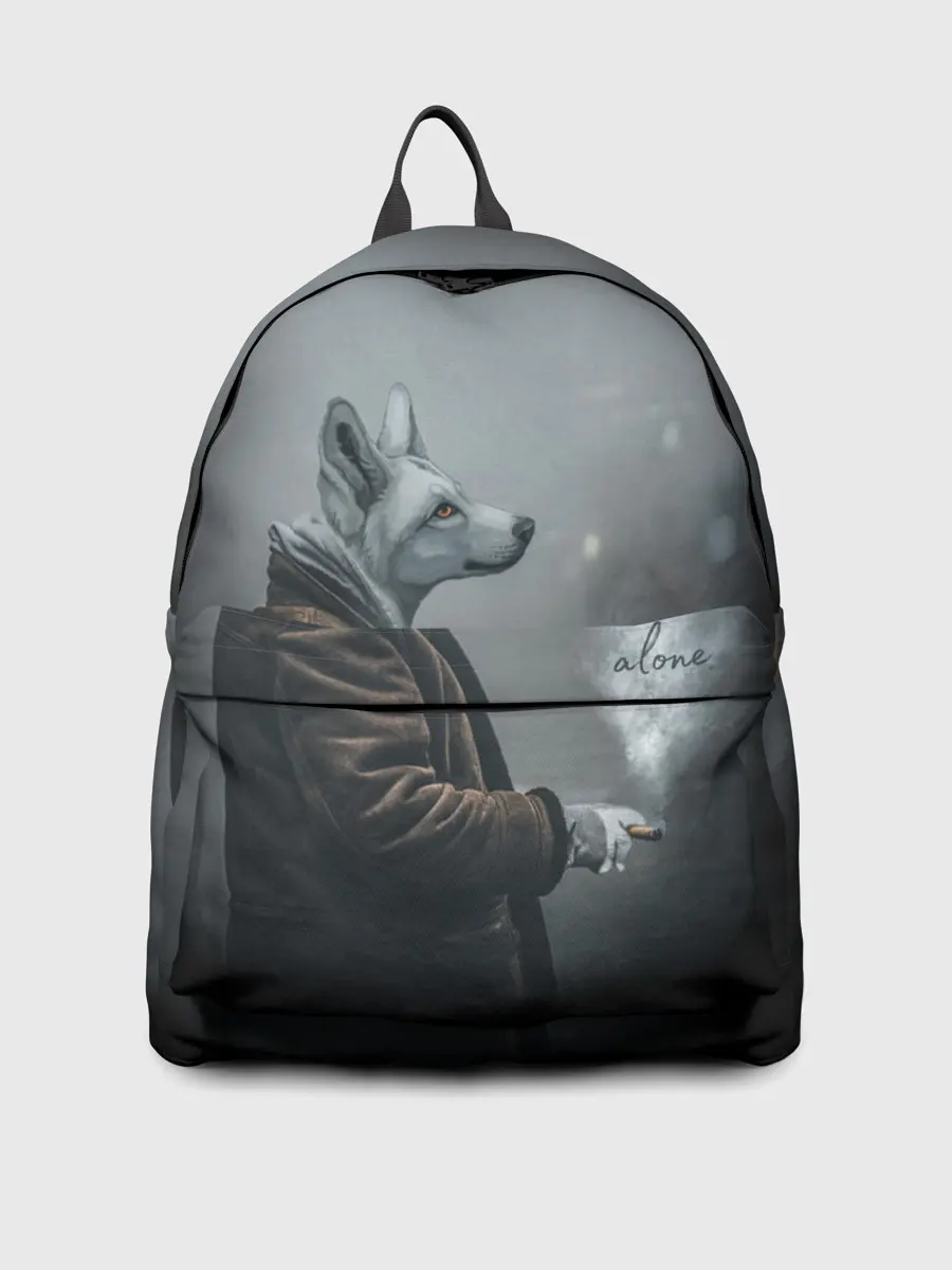 Рюкзак джинсовый / Одинокий волк