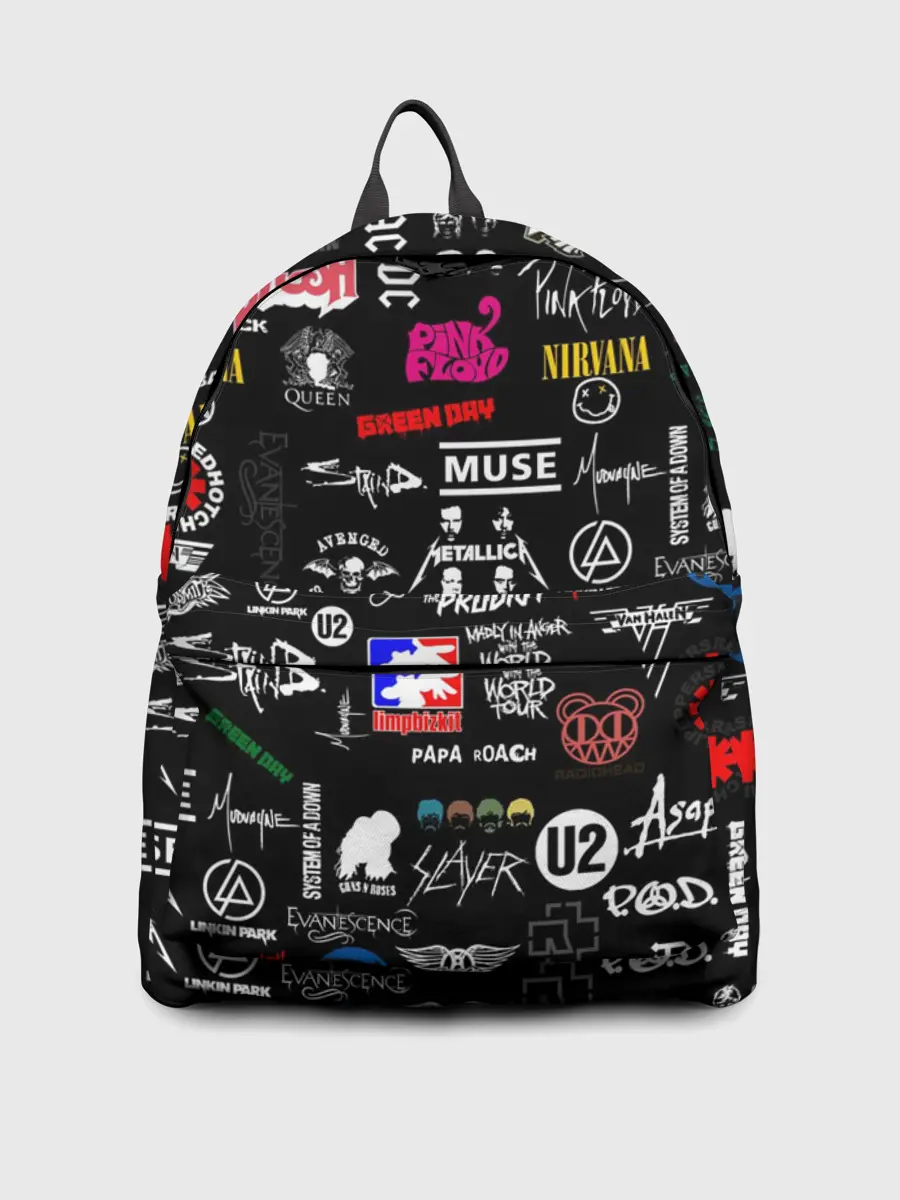 Рюкзак джинсовый / ЛОГОТИПЫ РОК ГРУПП | PATTERN