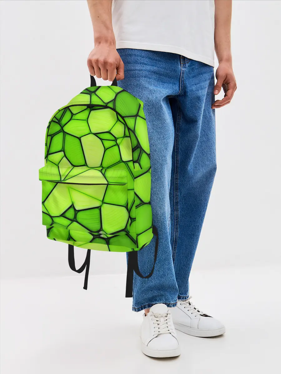 Рюкзак джинсовый / Зеленая мозаика