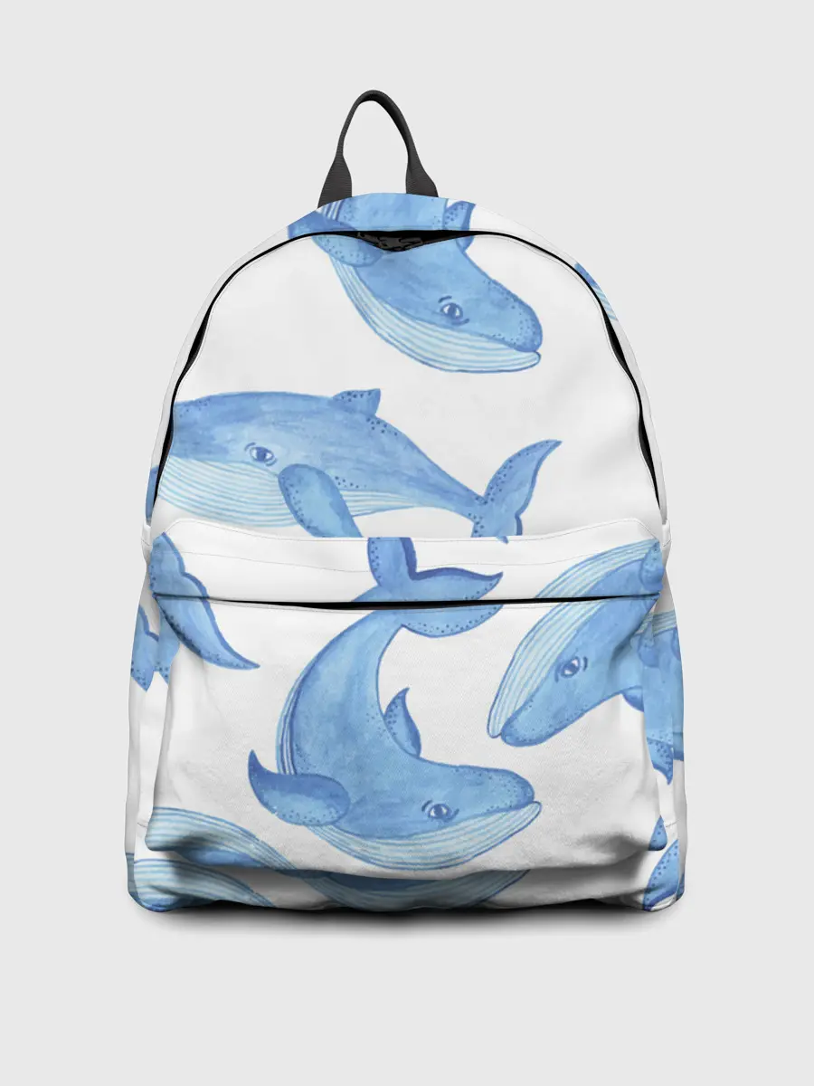 Рюкзак джинсовый / Косяк китов