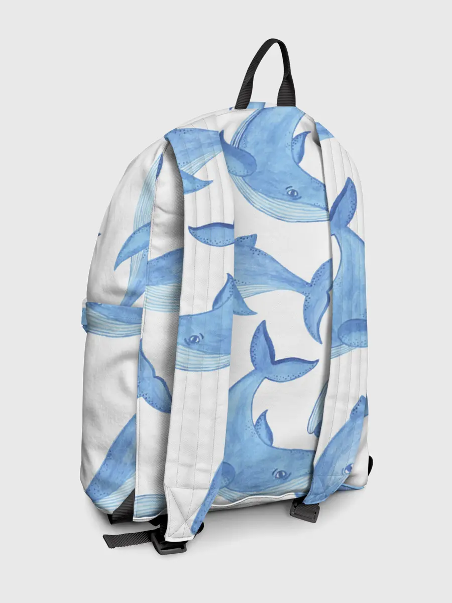 Рюкзак джинсовый / Косяк китов