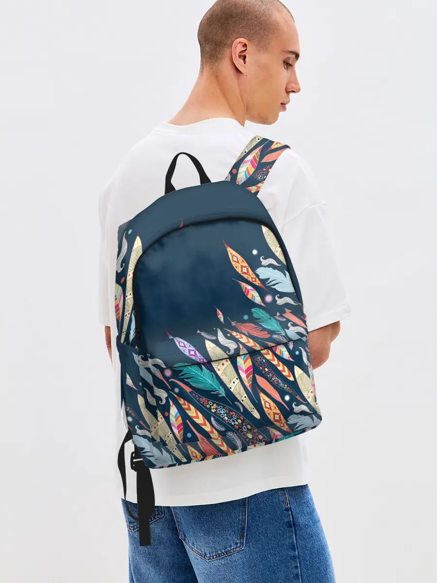 Рюкзак джинсовый / Перья
