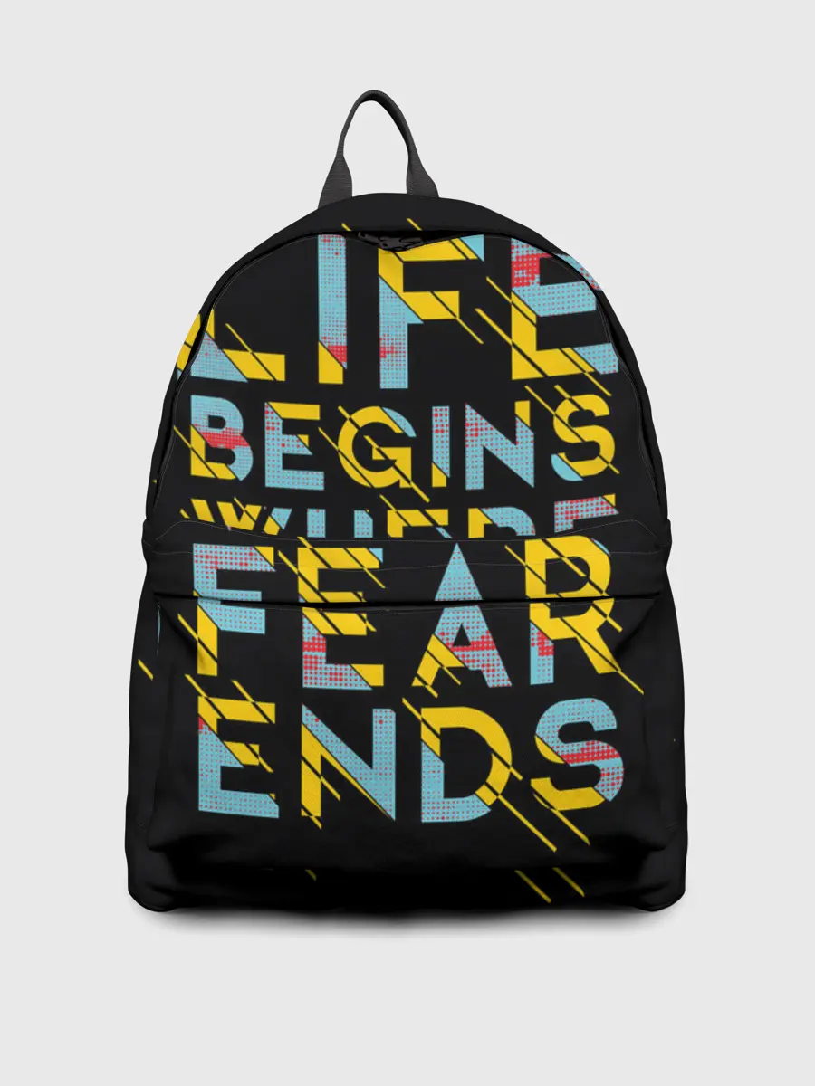 Рюкзак джинсовый / Life Begins Where Fear Ends