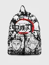 Рюкзак джинсовый / Kimetsu no yaiba чернобелый коллаж