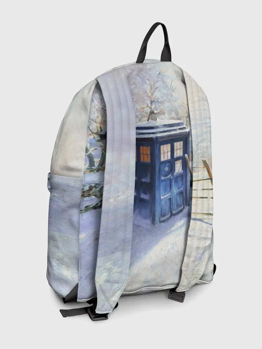 Рюкзак джинсовый / ТАРДИС В СНЕГУ