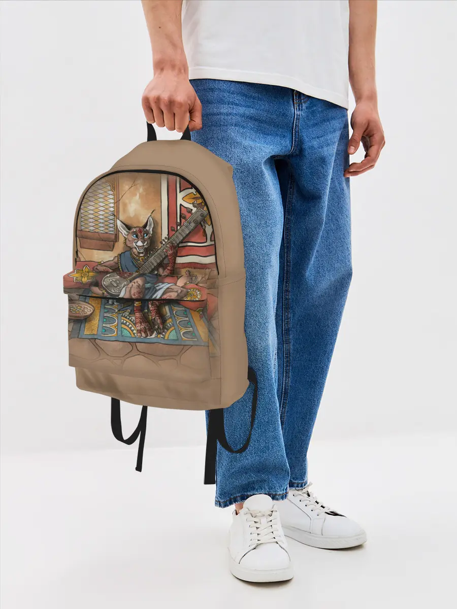 Рюкзак джинсовый / Кот музыкант #17