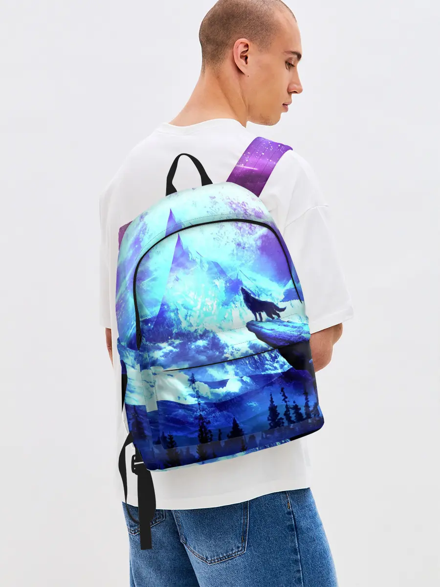 Рюкзак джинсовый / Ночь Волк Луна