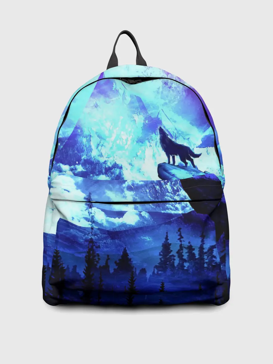 Рюкзак джинсовый / Ночь Волк Луна