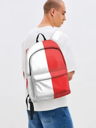 Рюкзак джинсовый / Красно-белая форма