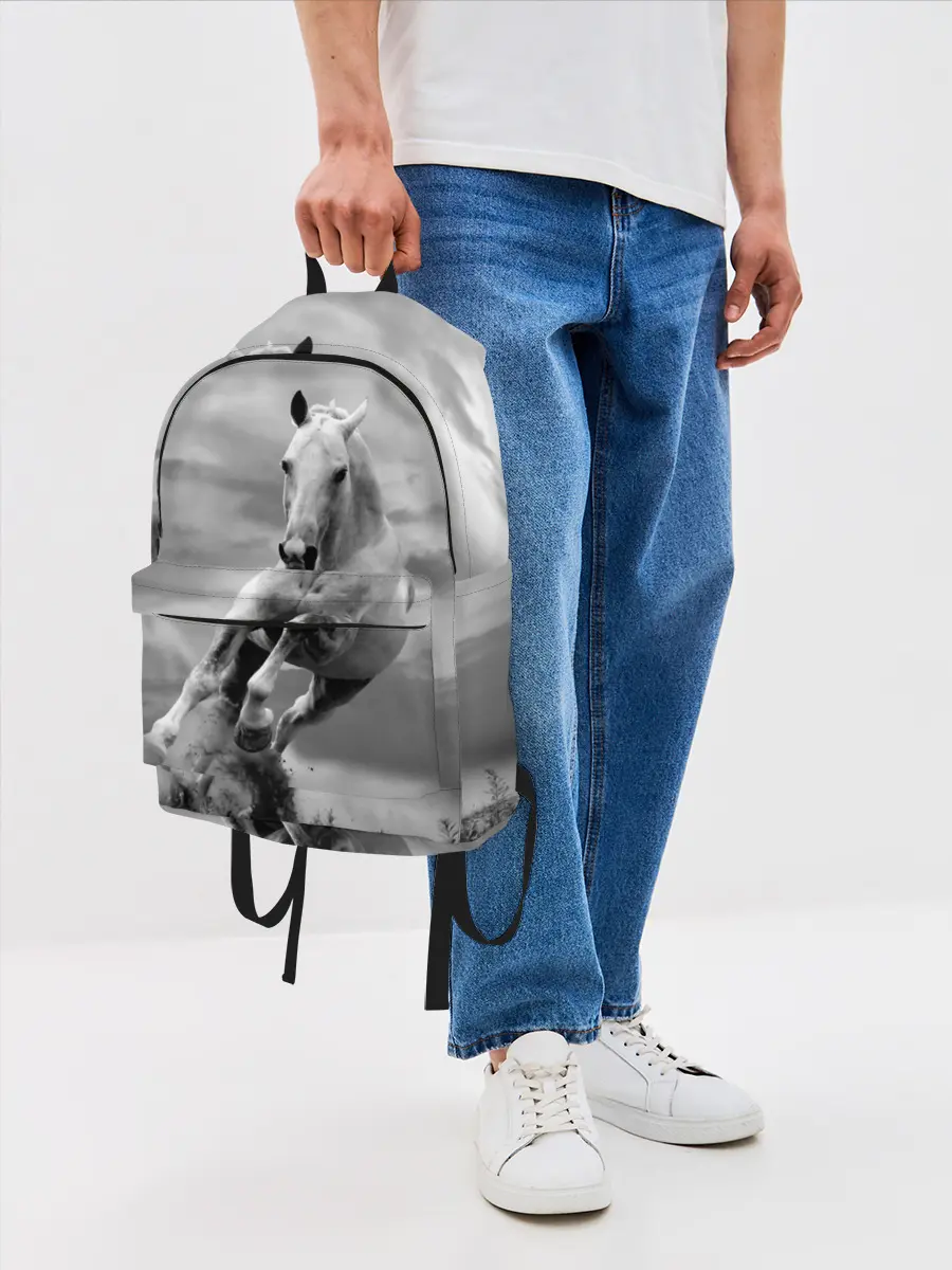 Рюкзак джинсовый / Белая лошадь