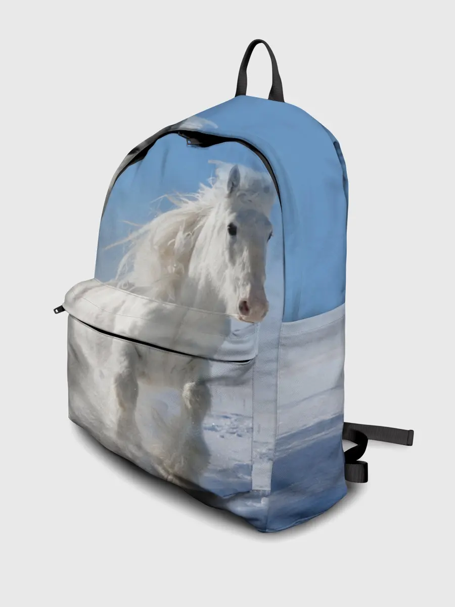 Рюкзак джинсовый / Белый скакун