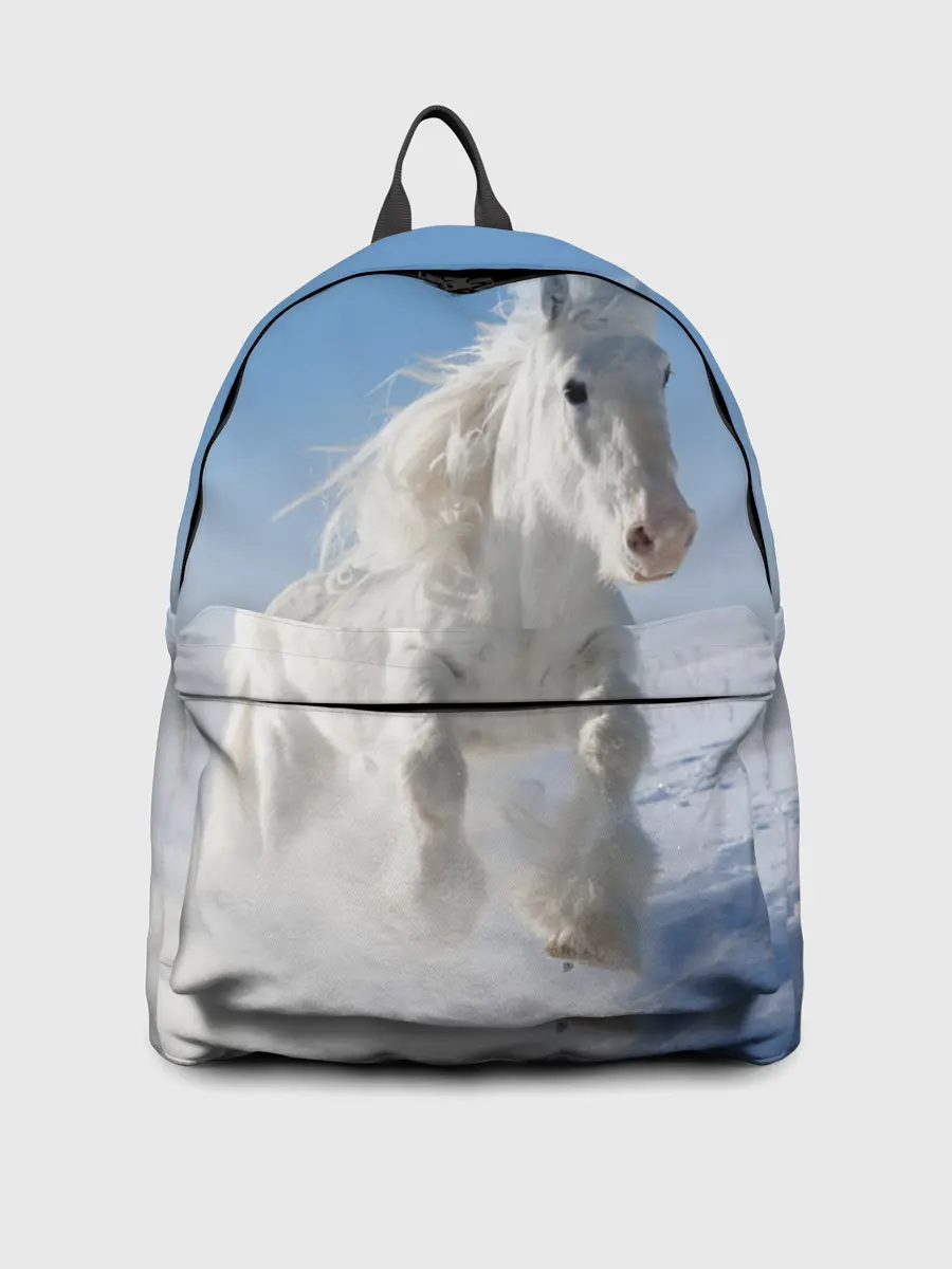 Рюкзак джинсовый / Белый скакун