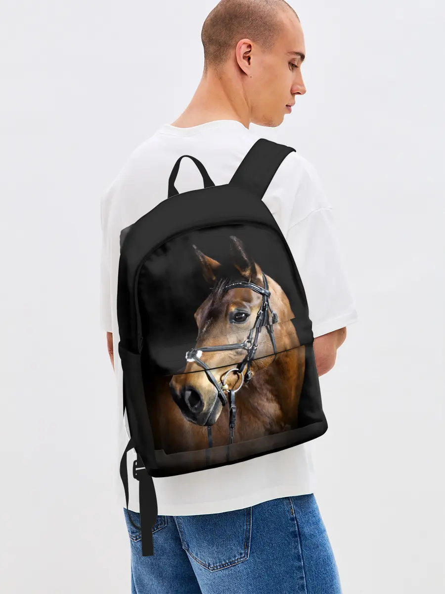 Рюкзак джинсовый / Гнедая лошадь