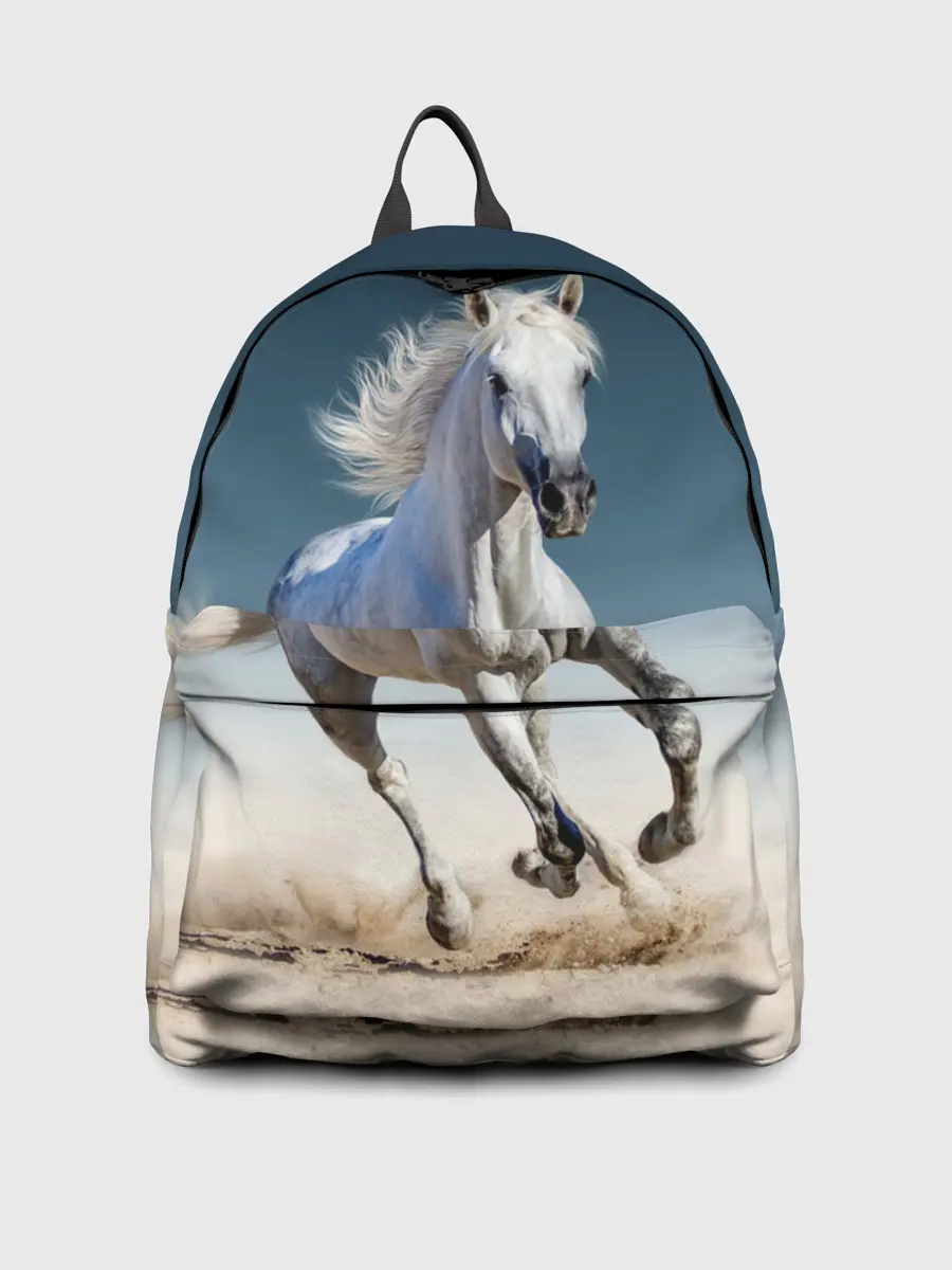 Рюкзак джинсовый / Серый в яблоках конь