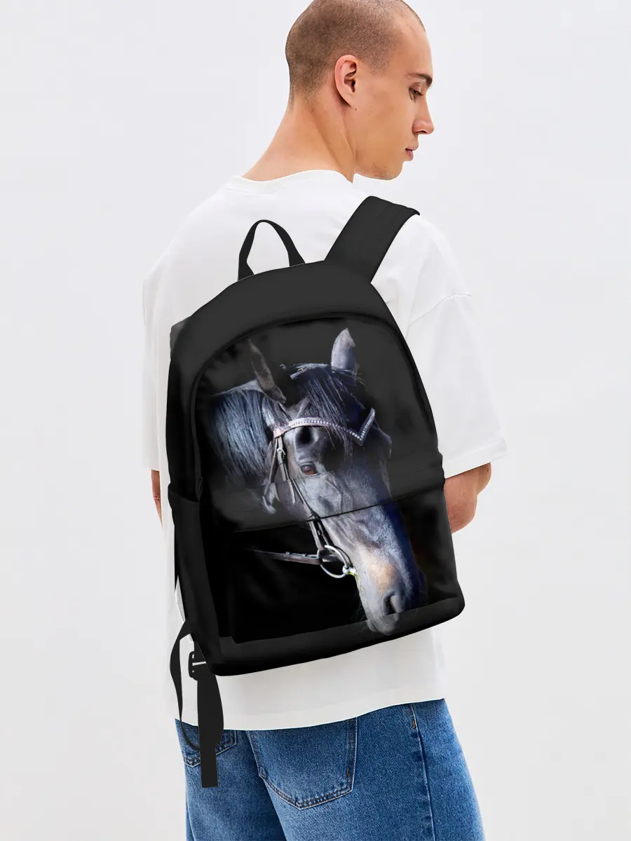 Рюкзак джинсовый / Конь вороной