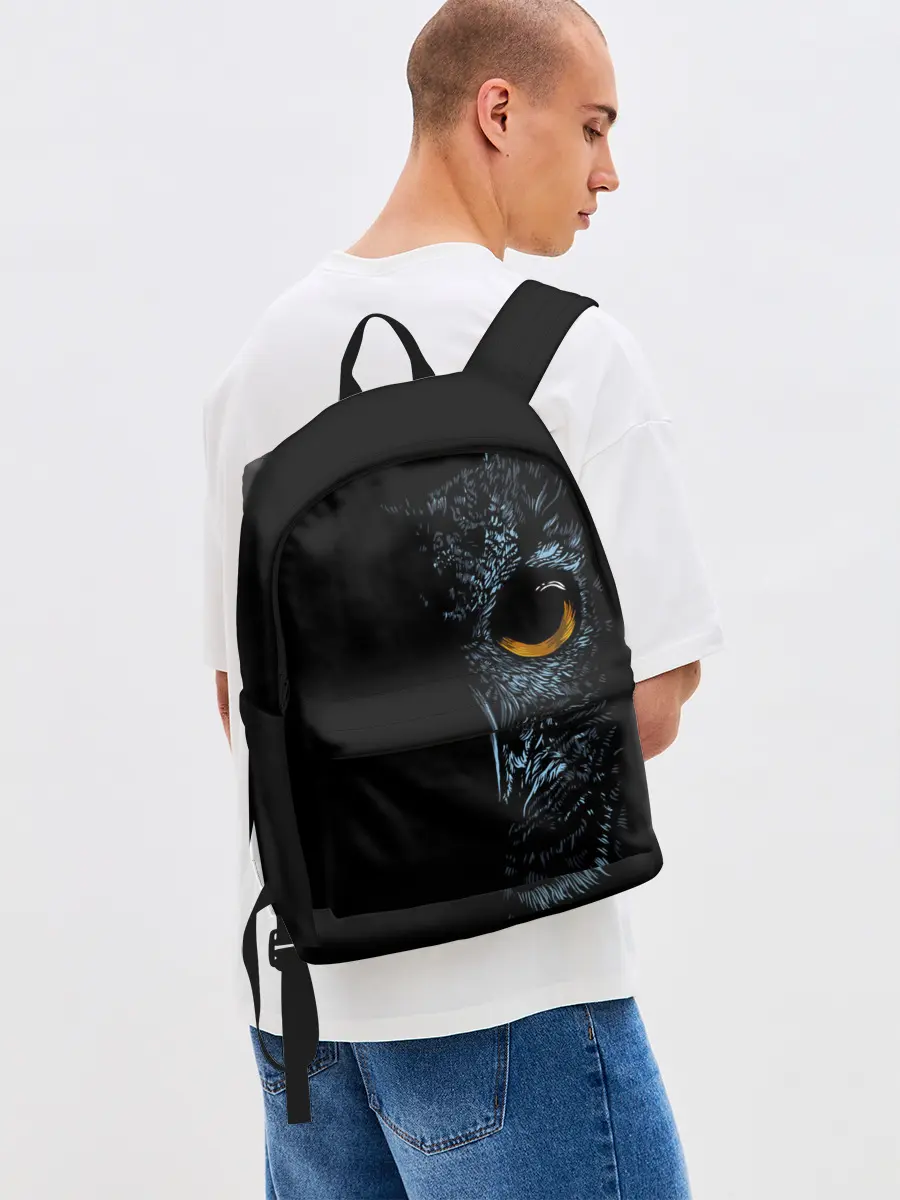 Рюкзак джинсовый / Ночная Сова арт