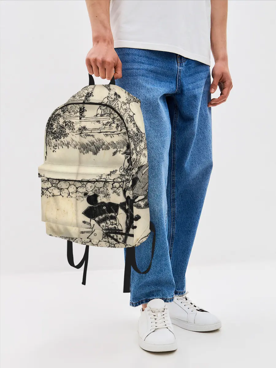 Рюкзак джинсовый / Японская гравюра