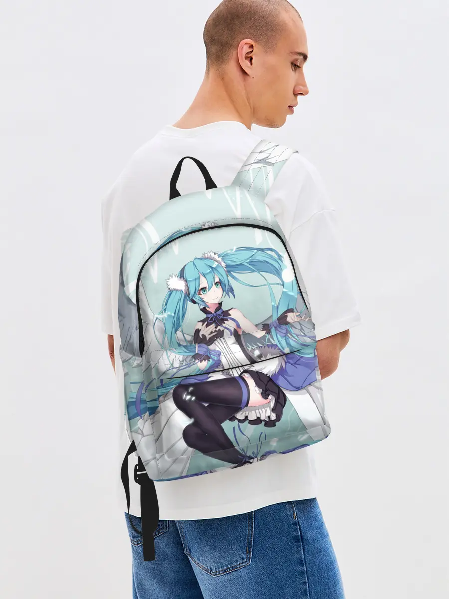 Рюкзак джинсовый / Хацуне Мику с крыльями