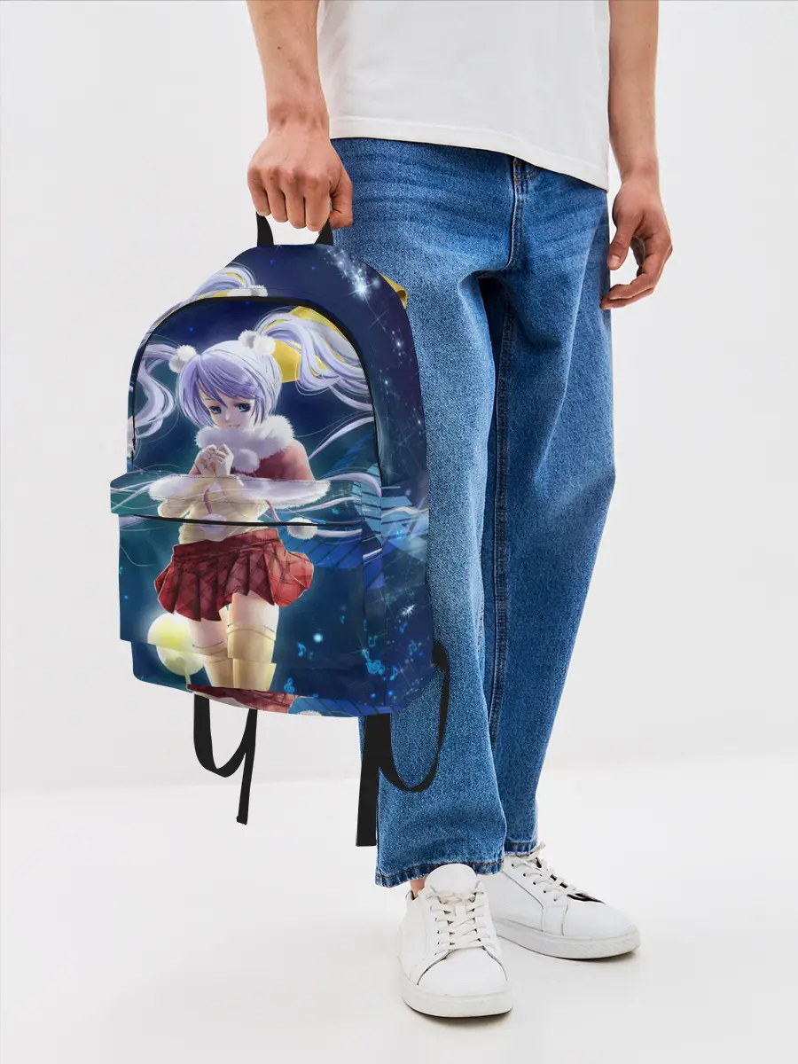 Рюкзак джинсовый / Зайчик и Хацуне Мику