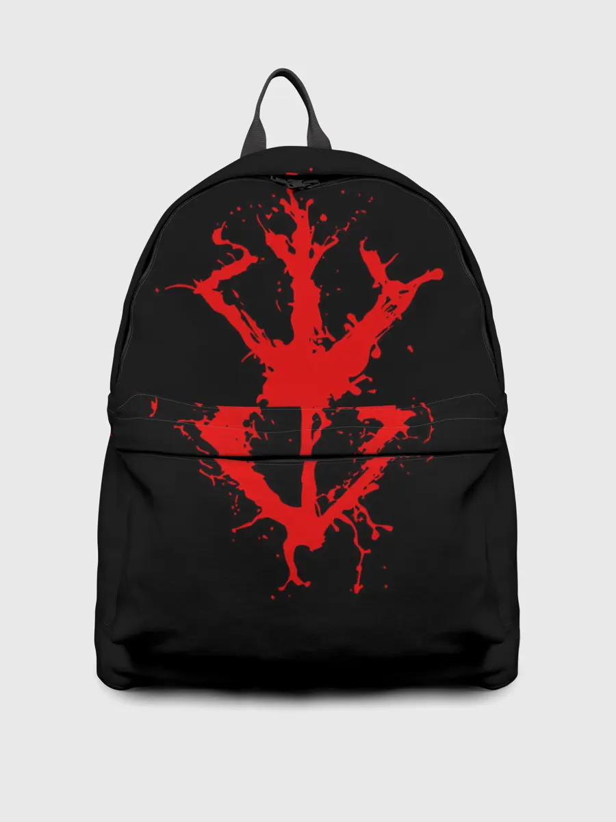 Рюкзак джинсовый / BERSERK logo elements red