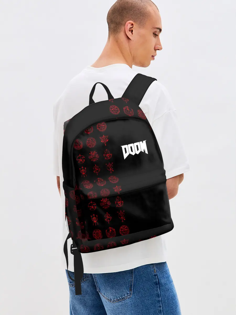 Рюкзак джинсовый / DOOM - Руны