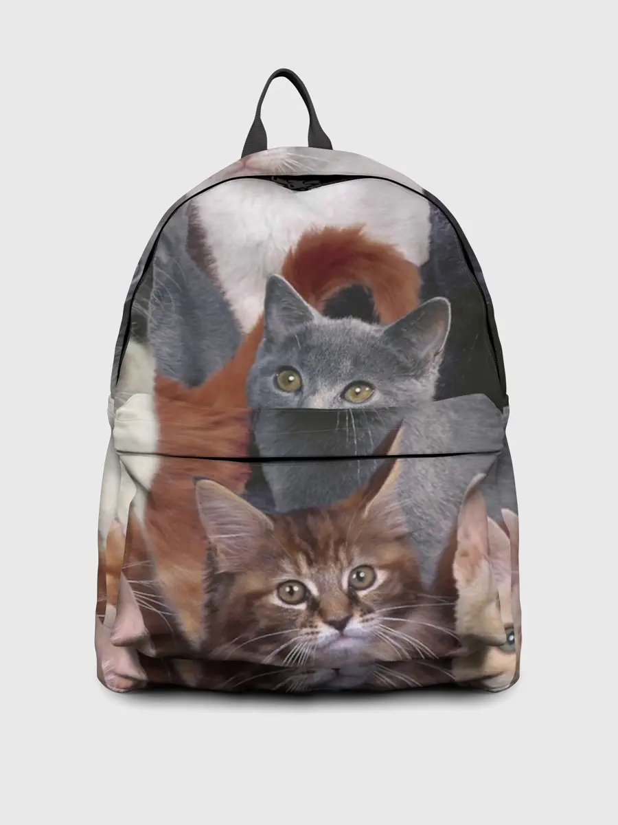 Рюкзак джинсовый / Много котов