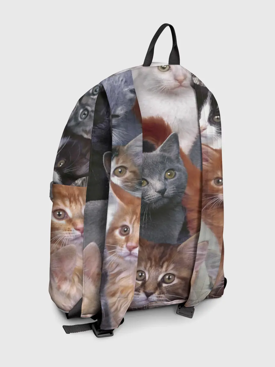 Рюкзак джинсовый / Много котов