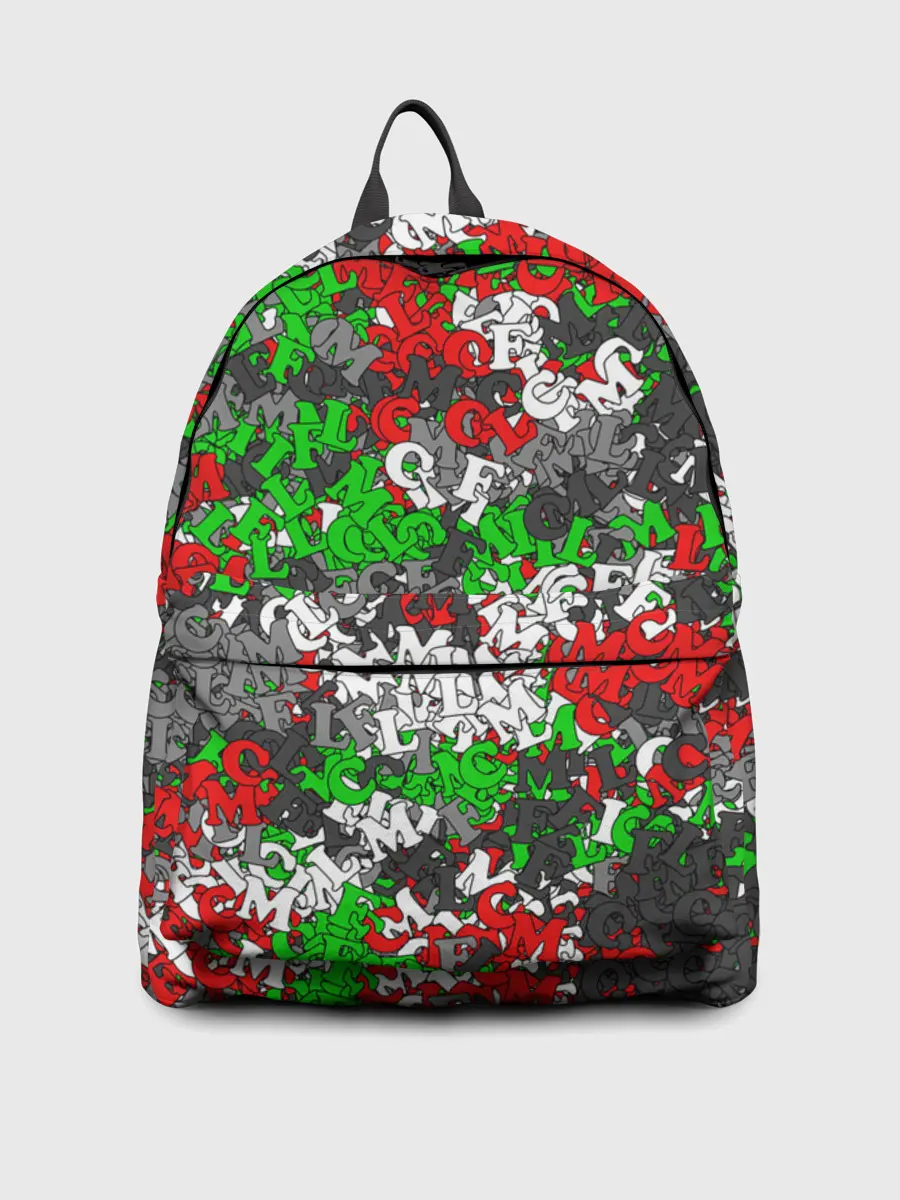 Рюкзак джинсовый / Камуфляж с буквами FCLM