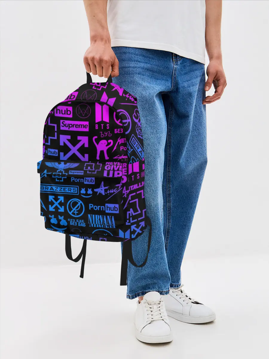 Рюкзак джинсовый / ЛУЧШИЕ ПРИНТЫ LOGOBOMBING