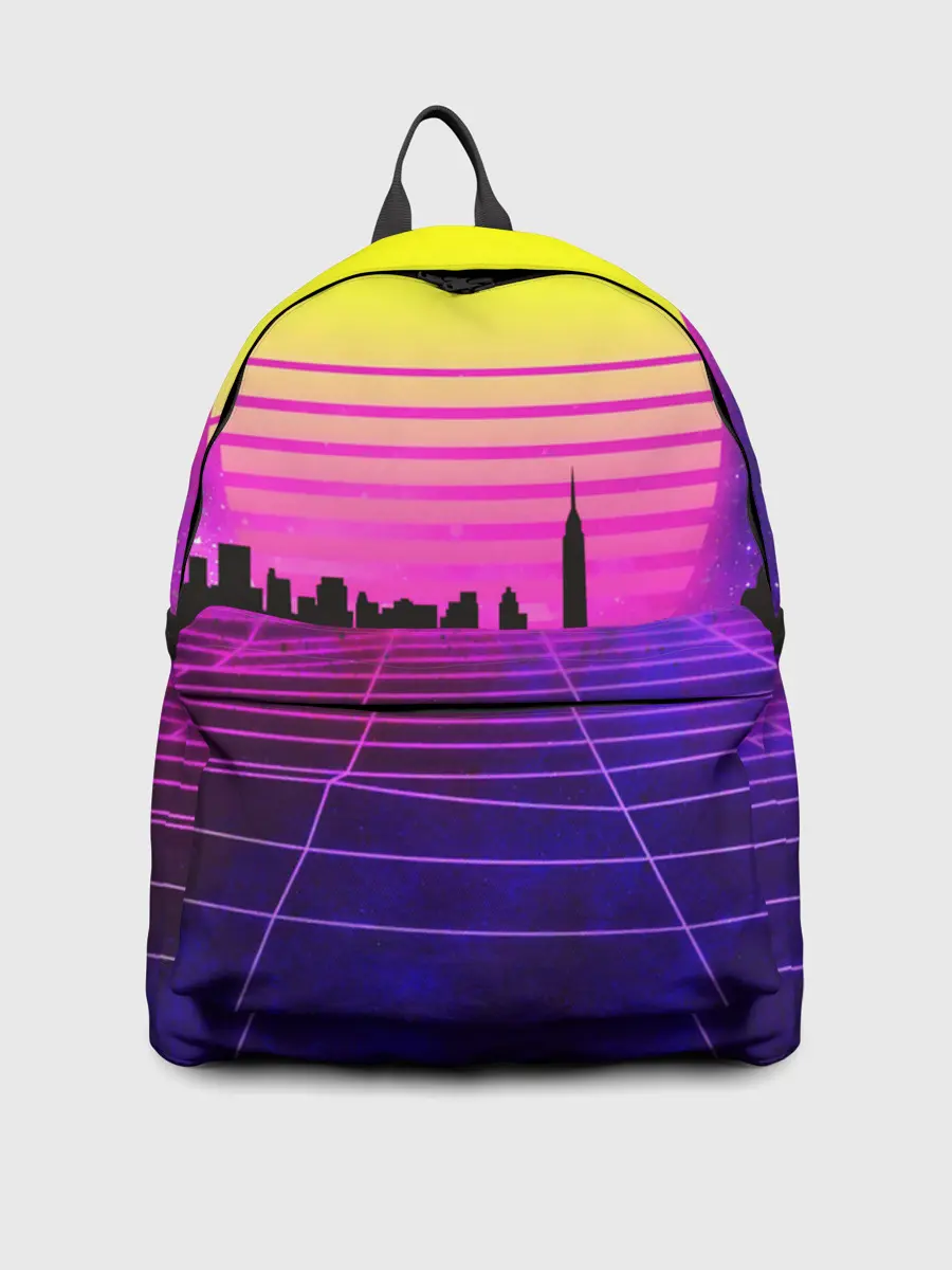 Рюкзак джинсовый / ГОРОД В НЕОНЕ