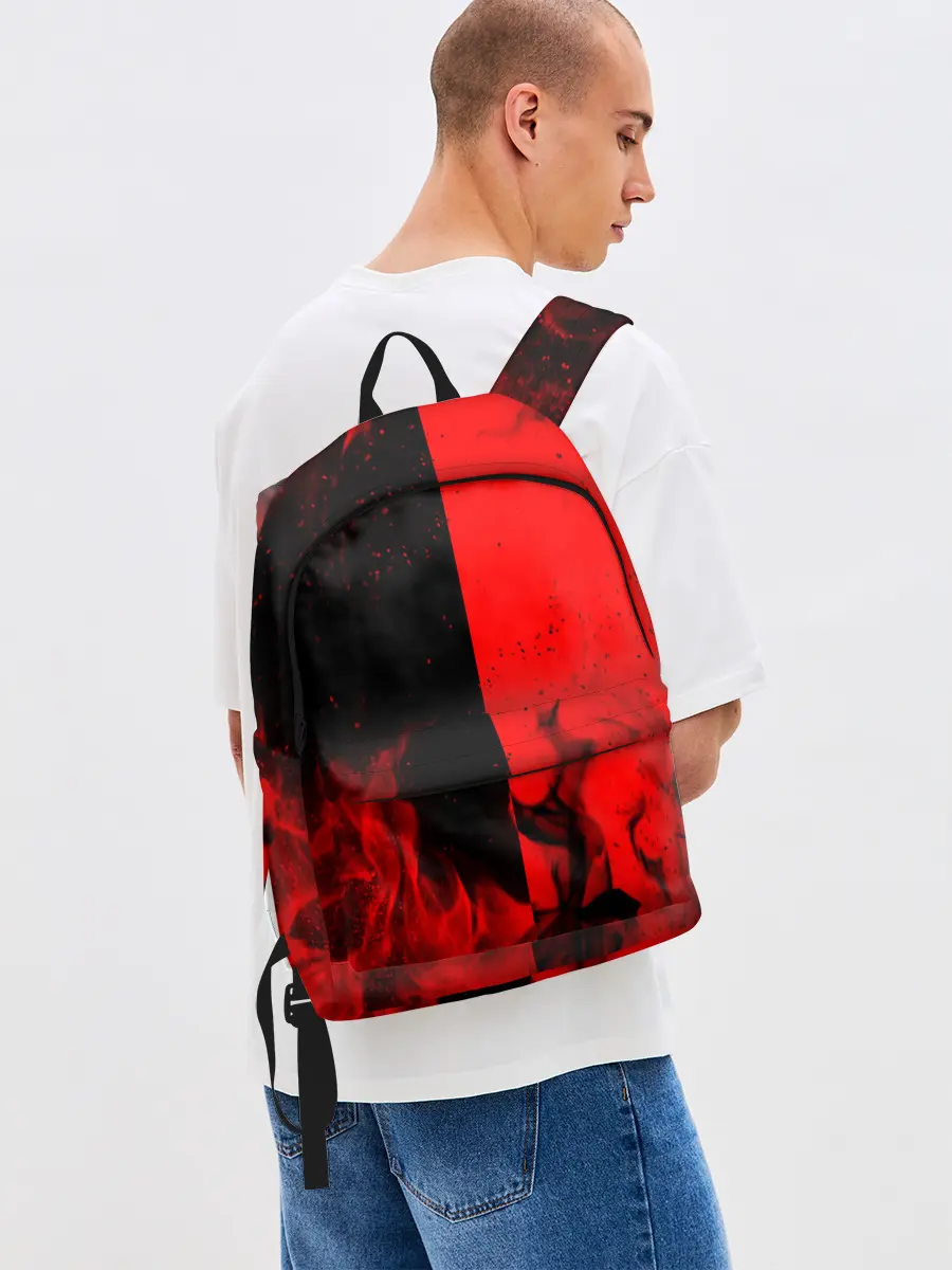 Рюкзак джинсовый / BLACK RED FIRE