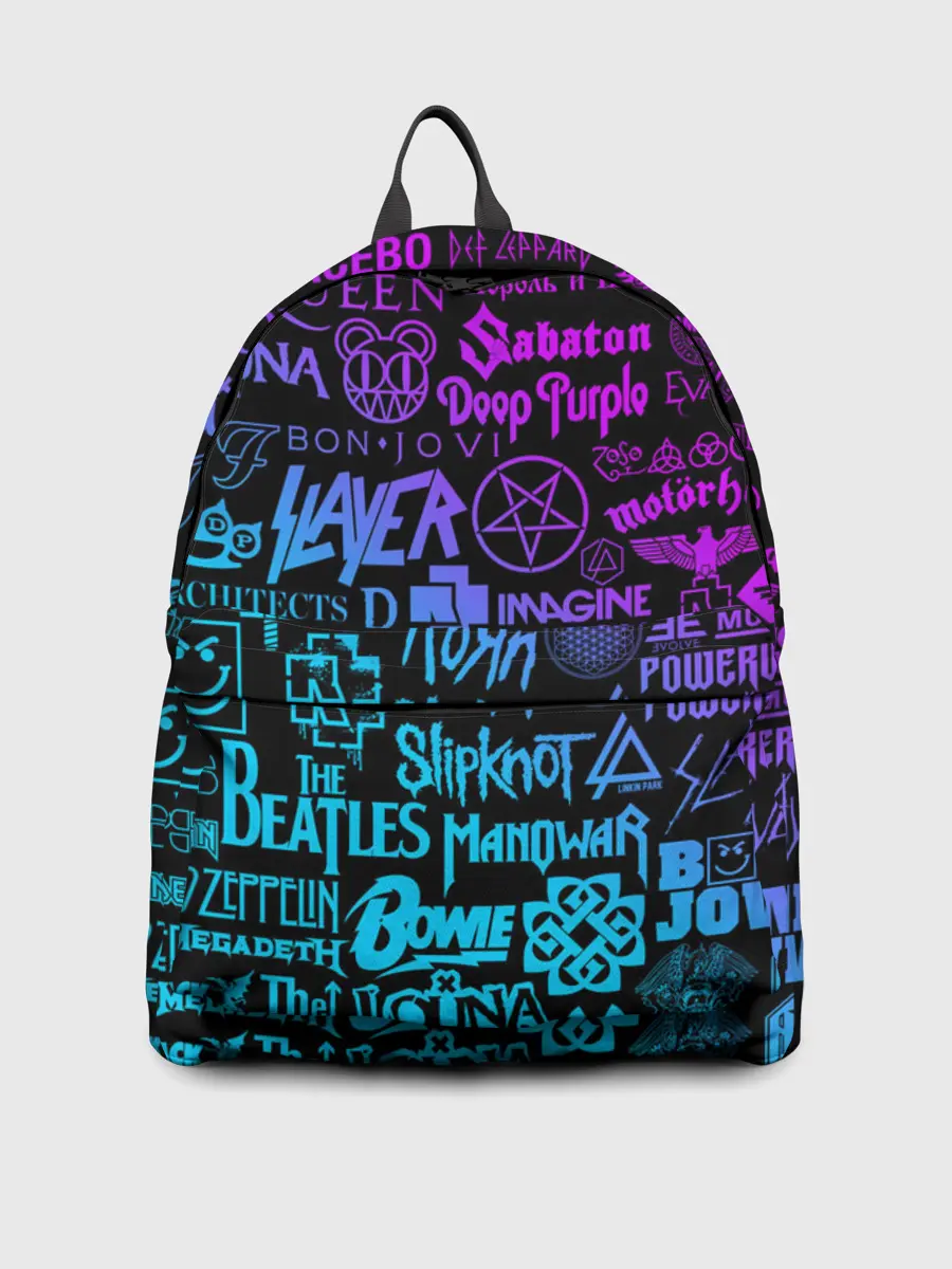 Рюкзак джинсовый / ЛОГОТИПЫ РОК ГРУПП