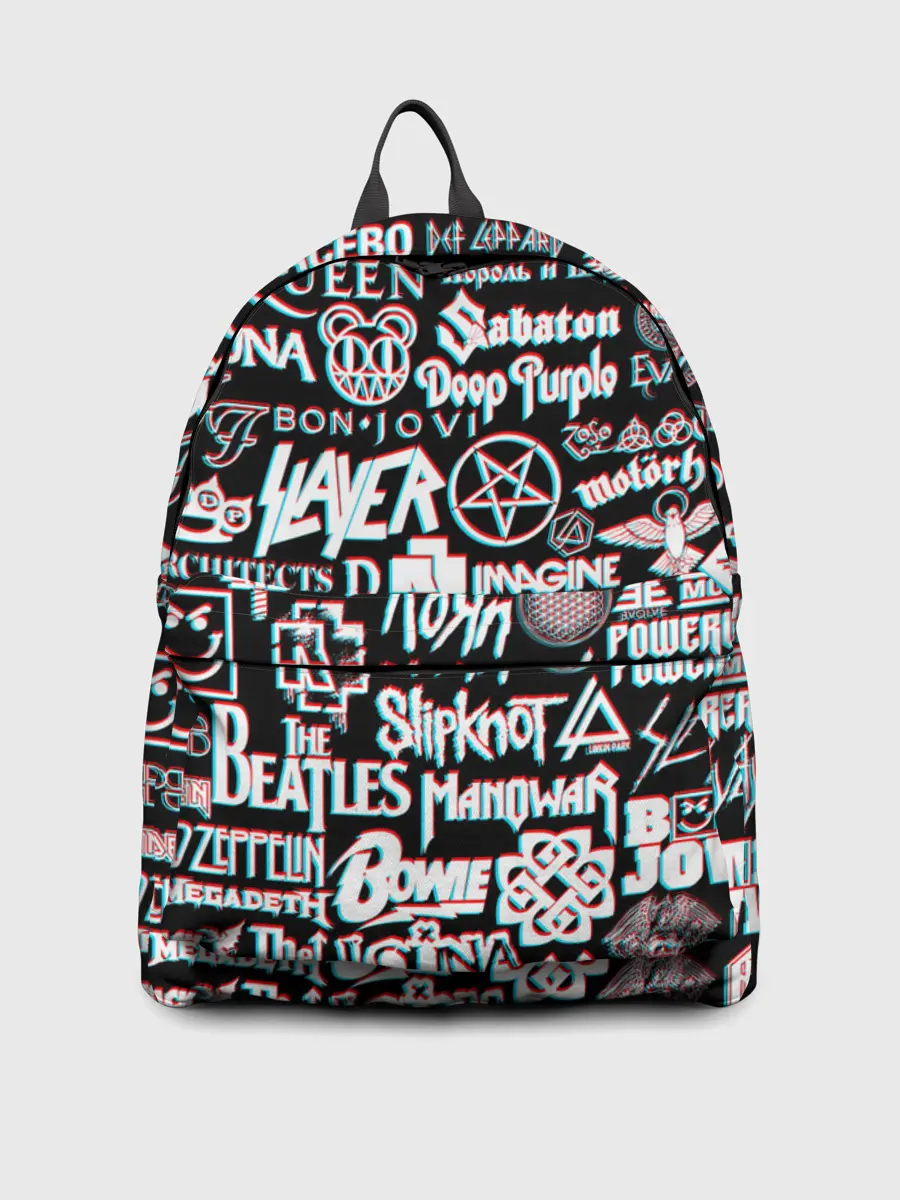 Рюкзак джинсовый / ЛОГОТИПЫ РОК ГРУПП GLITCH