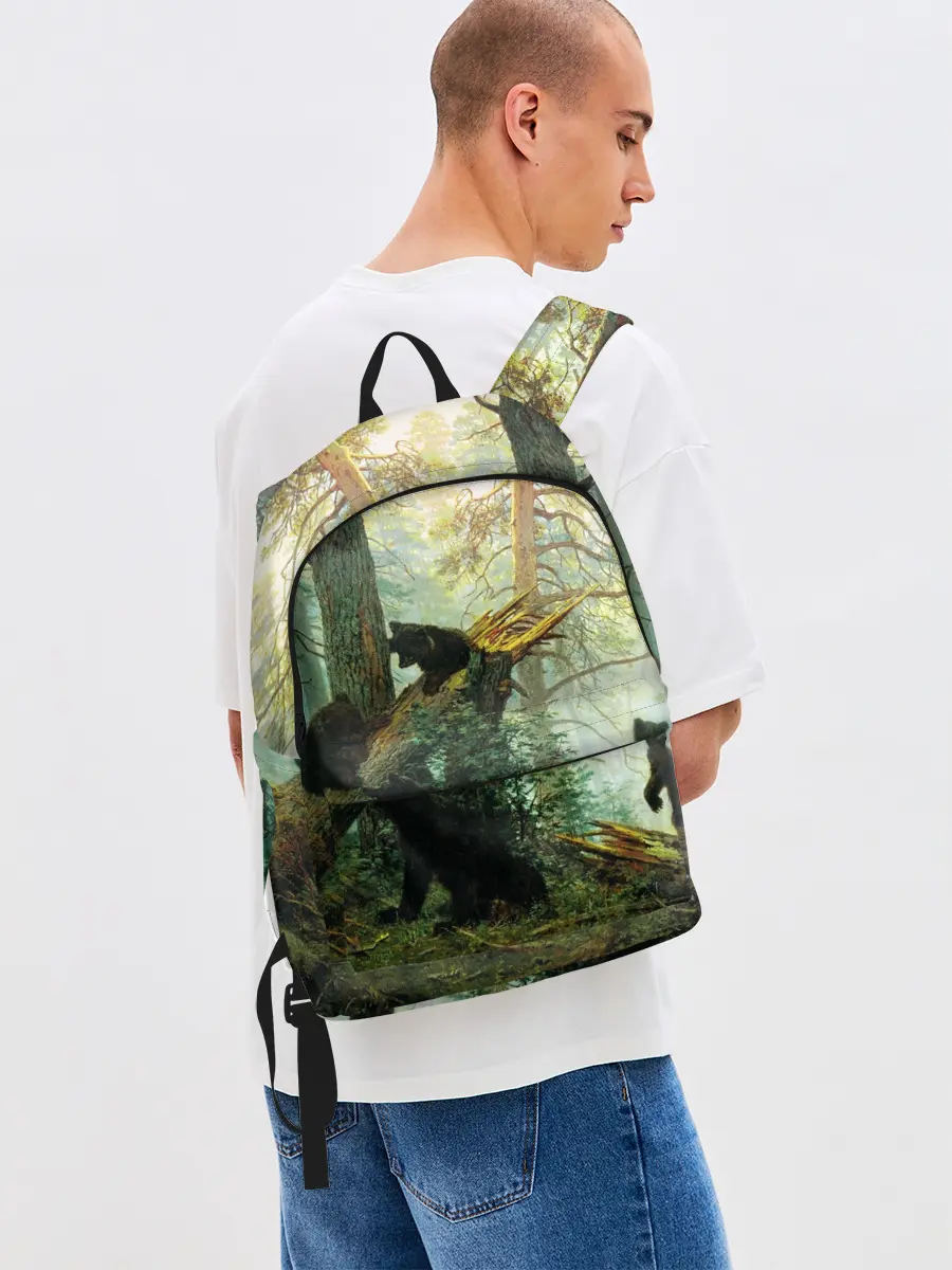 Рюкзак джинсовый / Утро в сосновом лесу