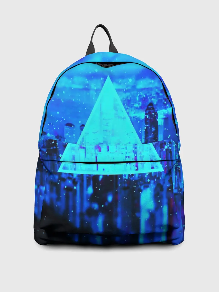 Рюкзак джинсовый / ГОРОД В НЕОНЕ