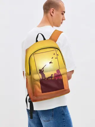 Рюкзак джинсовый / Охотник с собакой