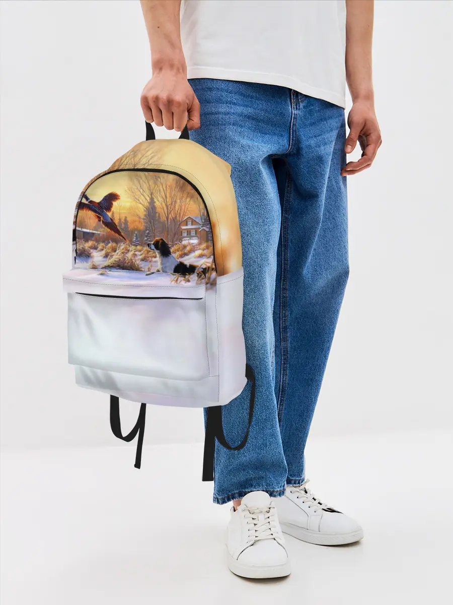 Рюкзак джинсовый / Собака и фазан