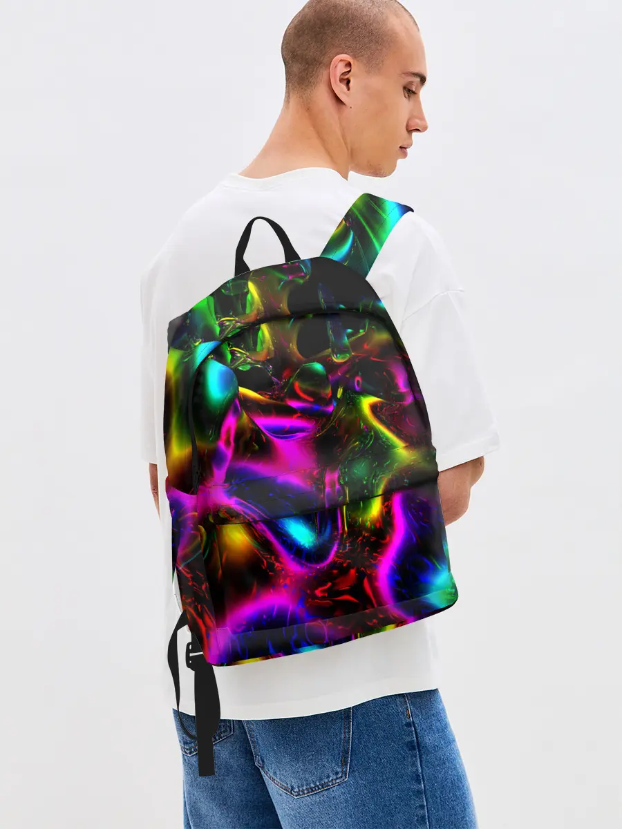 Рюкзак джинсовый / В НЕОНЕ