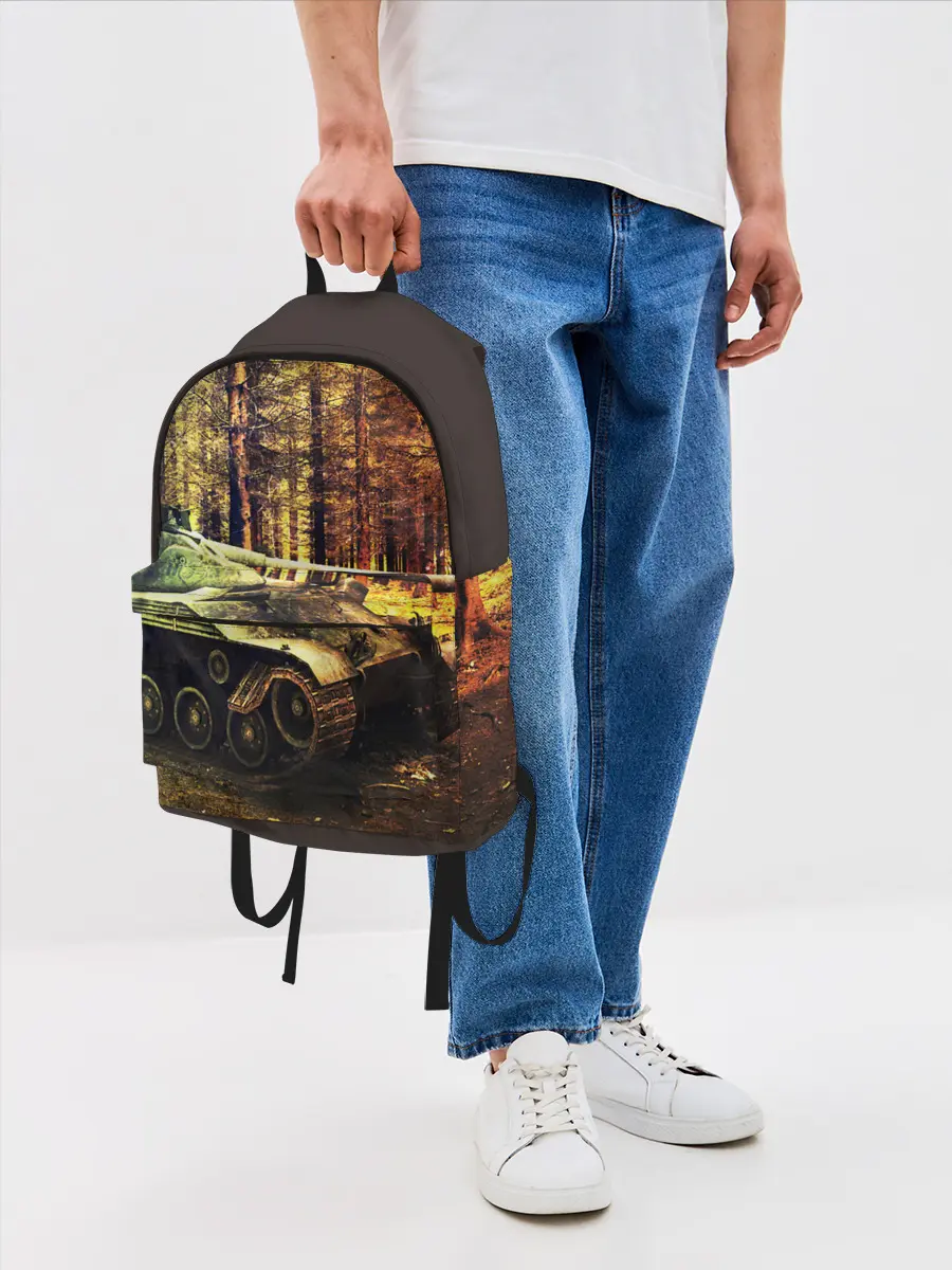 Рюкзак джинсовый / ТАНК В ЛЕСУ