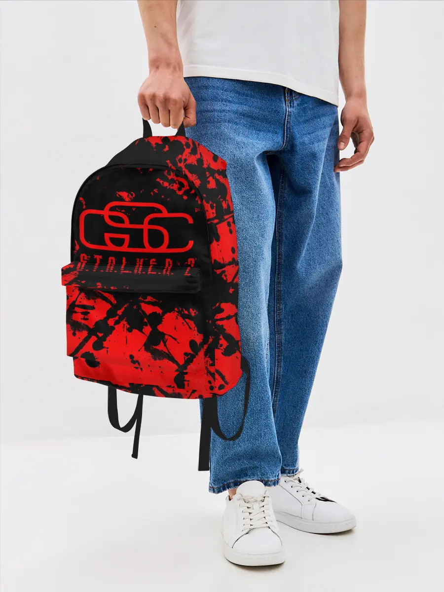 Рюкзак джинсовый / Stalker GSC red