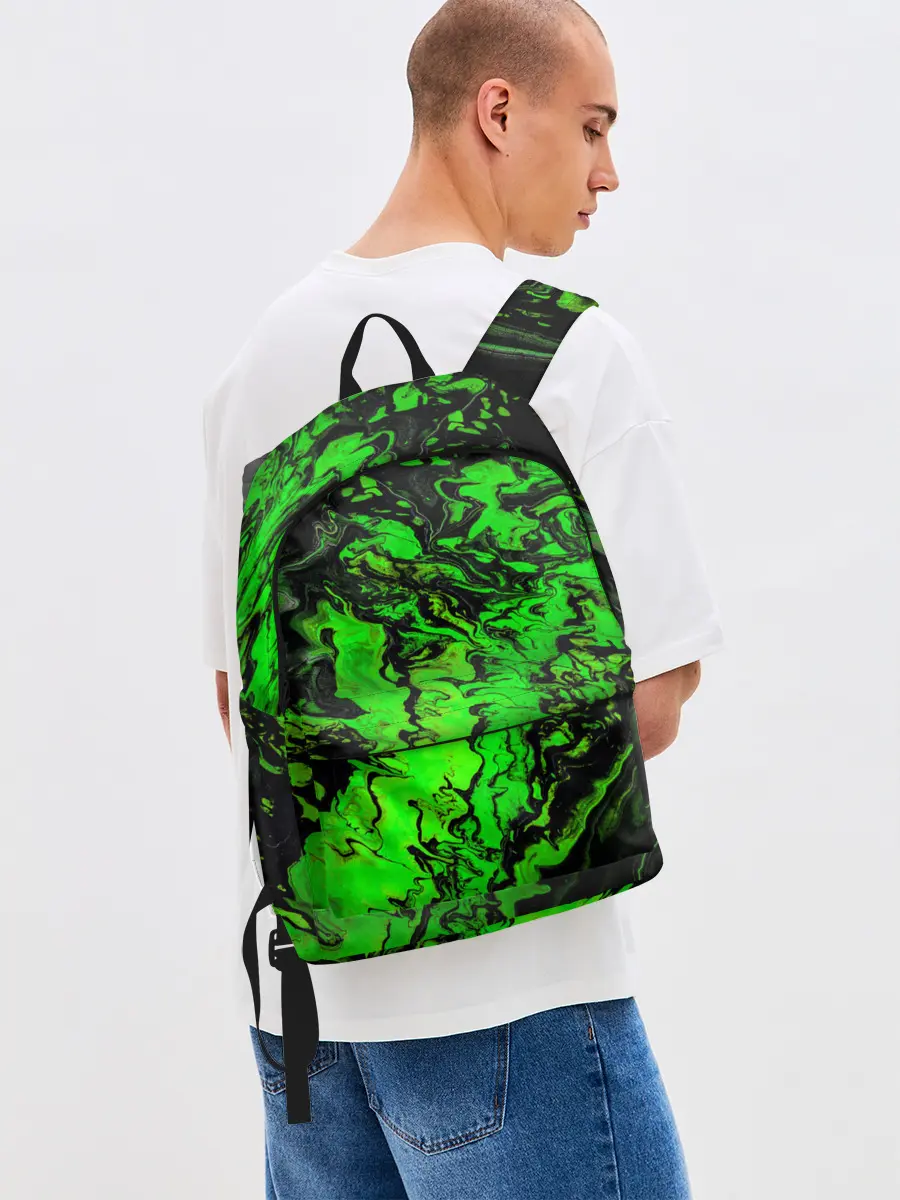 Рюкзак джинсовый / Тёмные зеленые краски