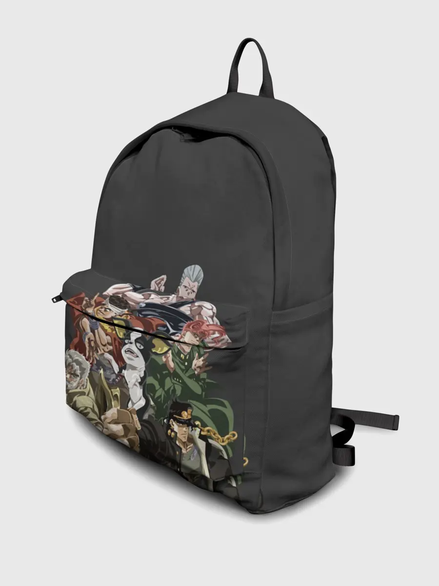 Рюкзак джинсовый / Герои JoJo на сером