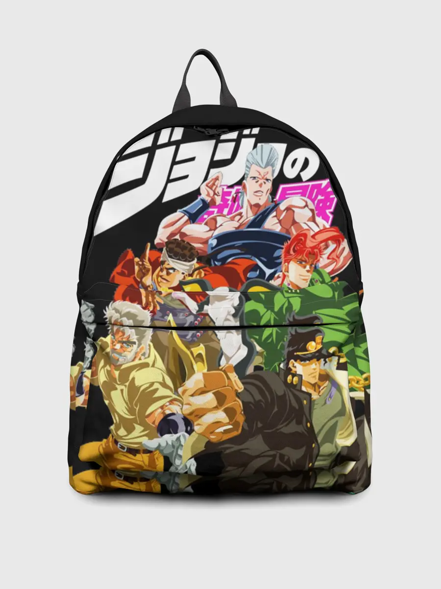 Рюкзак джинсовый / Jojo герои на черном