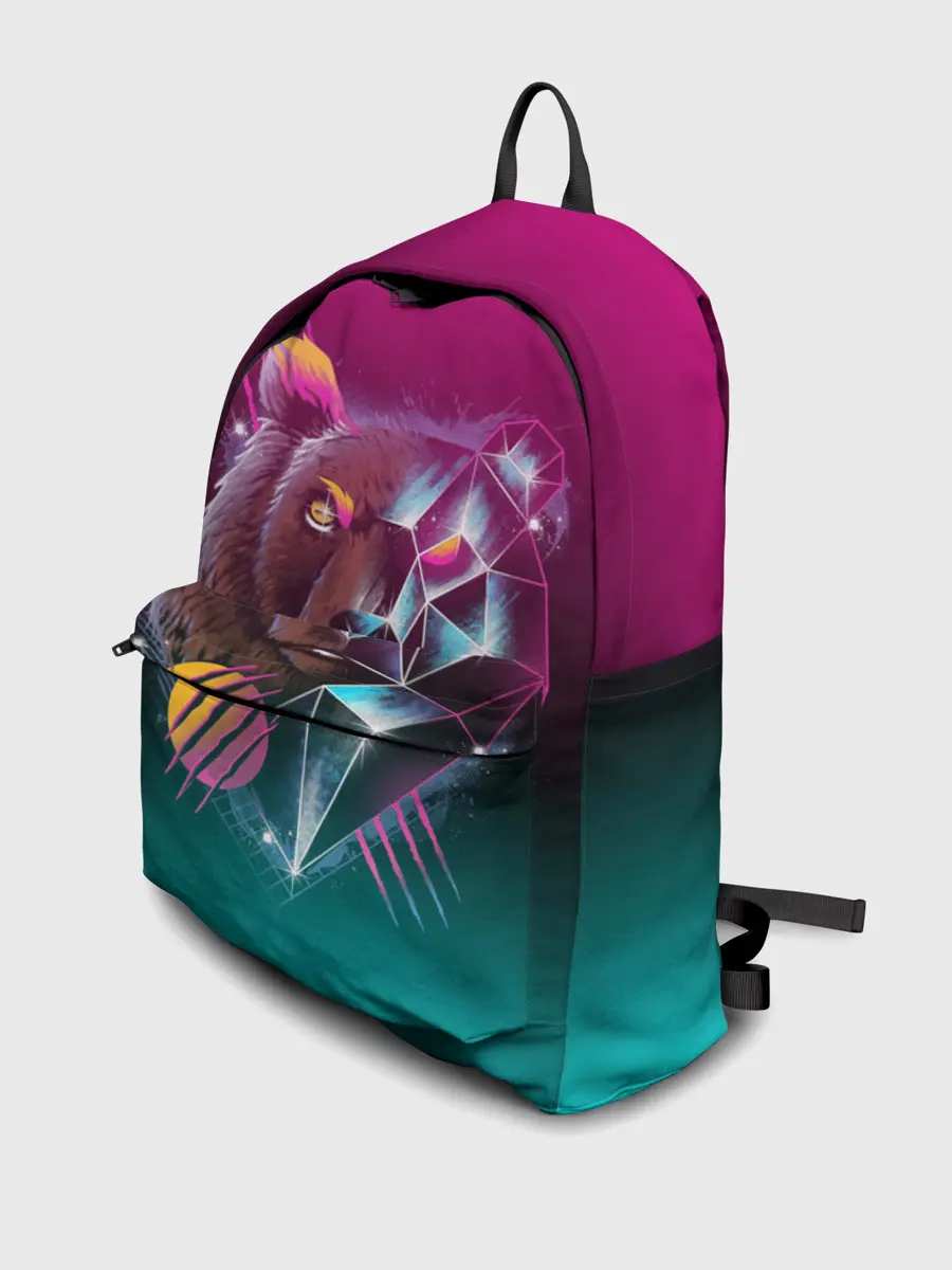 Рюкзак джинсовый / RETRO CYBER BEAR NEON