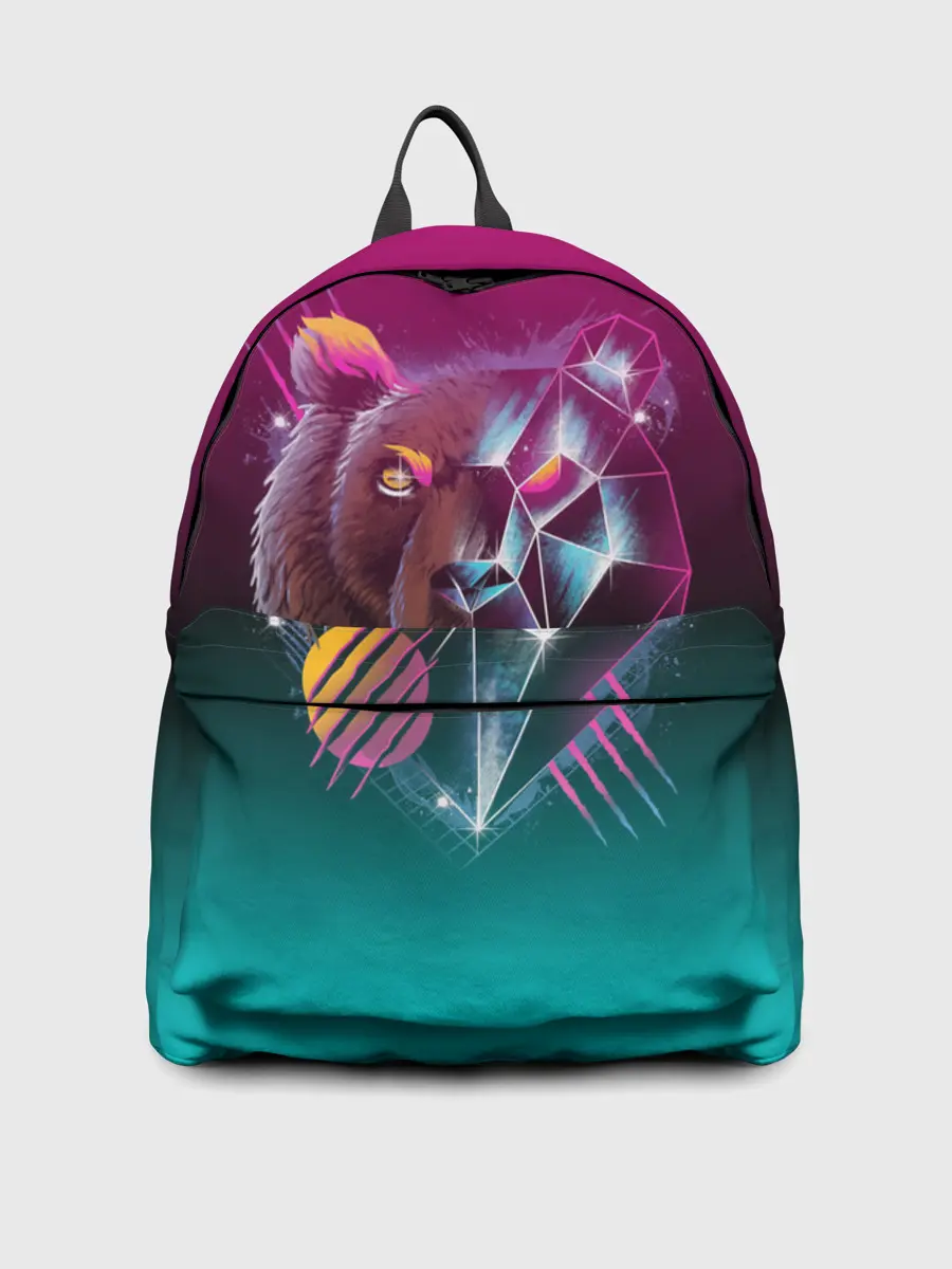 Рюкзак джинсовый / RETRO CYBER BEAR NEON