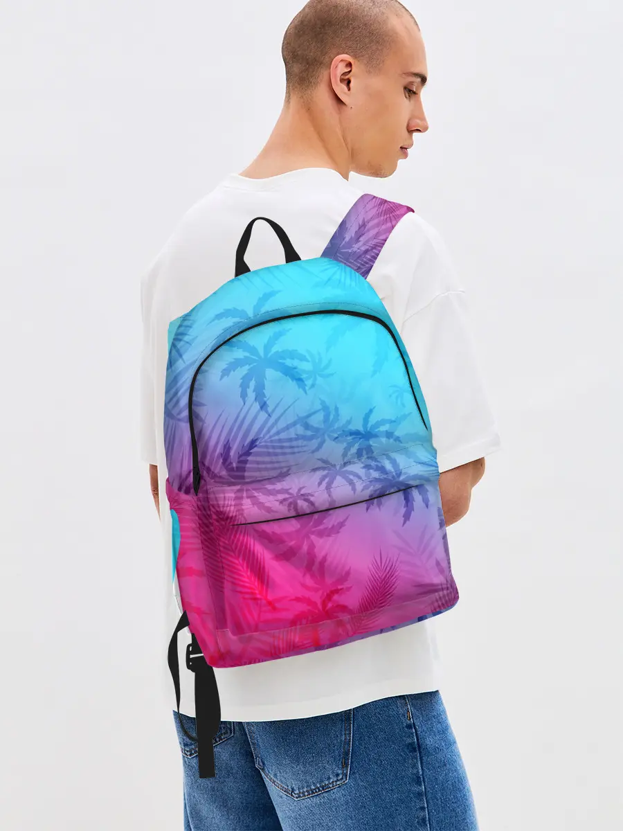 Рюкзак джинсовый / НЕОНОВЫЕ ПАЛЬМЫ / NEON