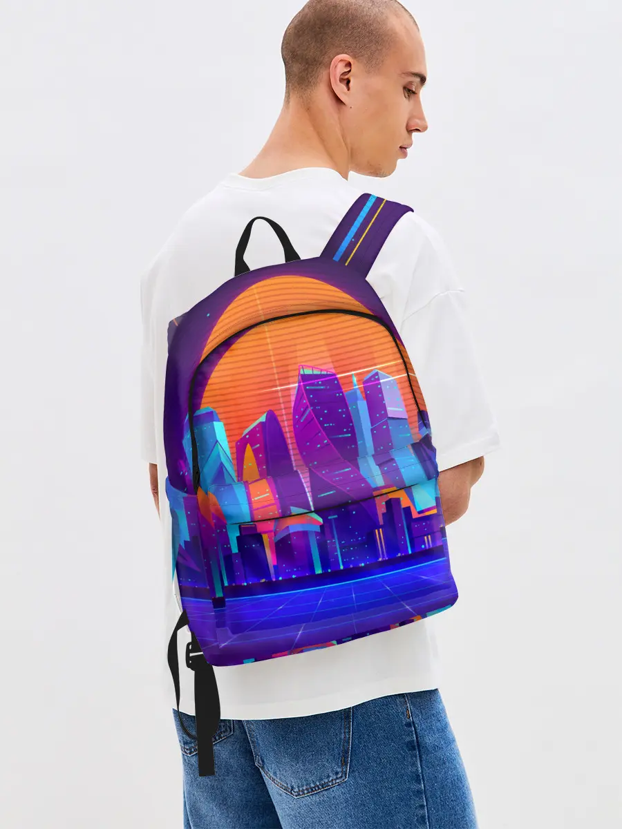 Рюкзак джинсовый / НЕОНОВЫЙ ГОРОД