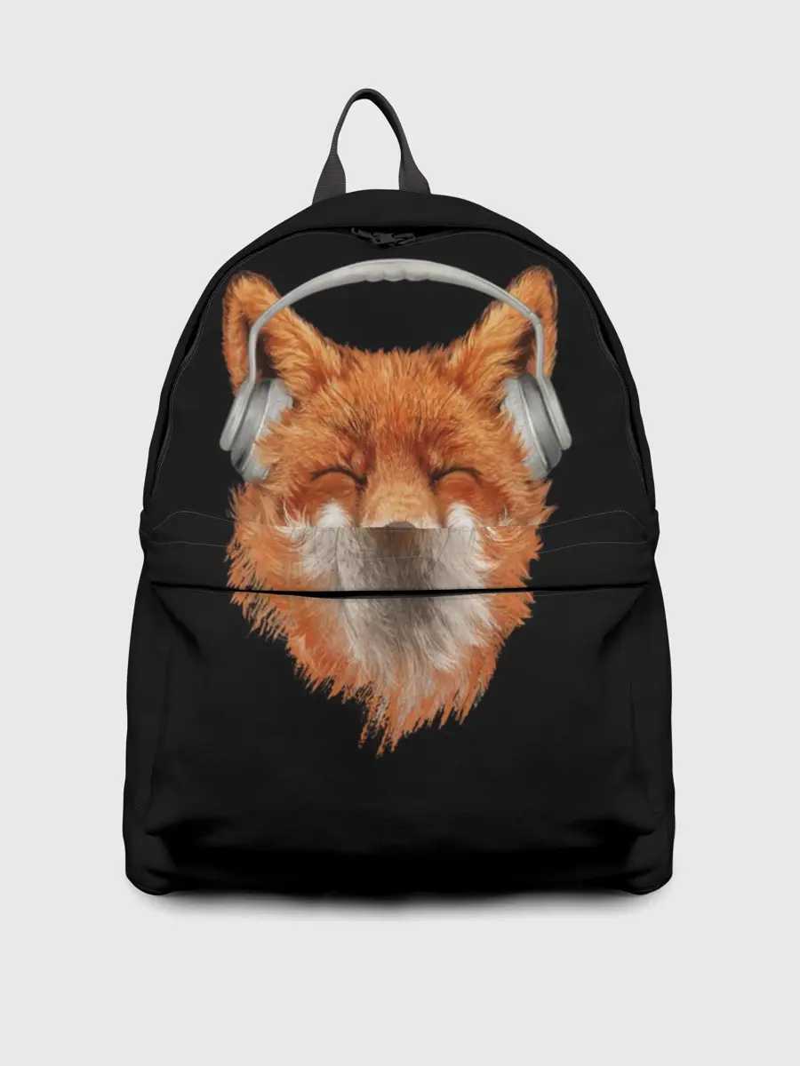 Рюкзак джинсовый / Лиса в наушниках