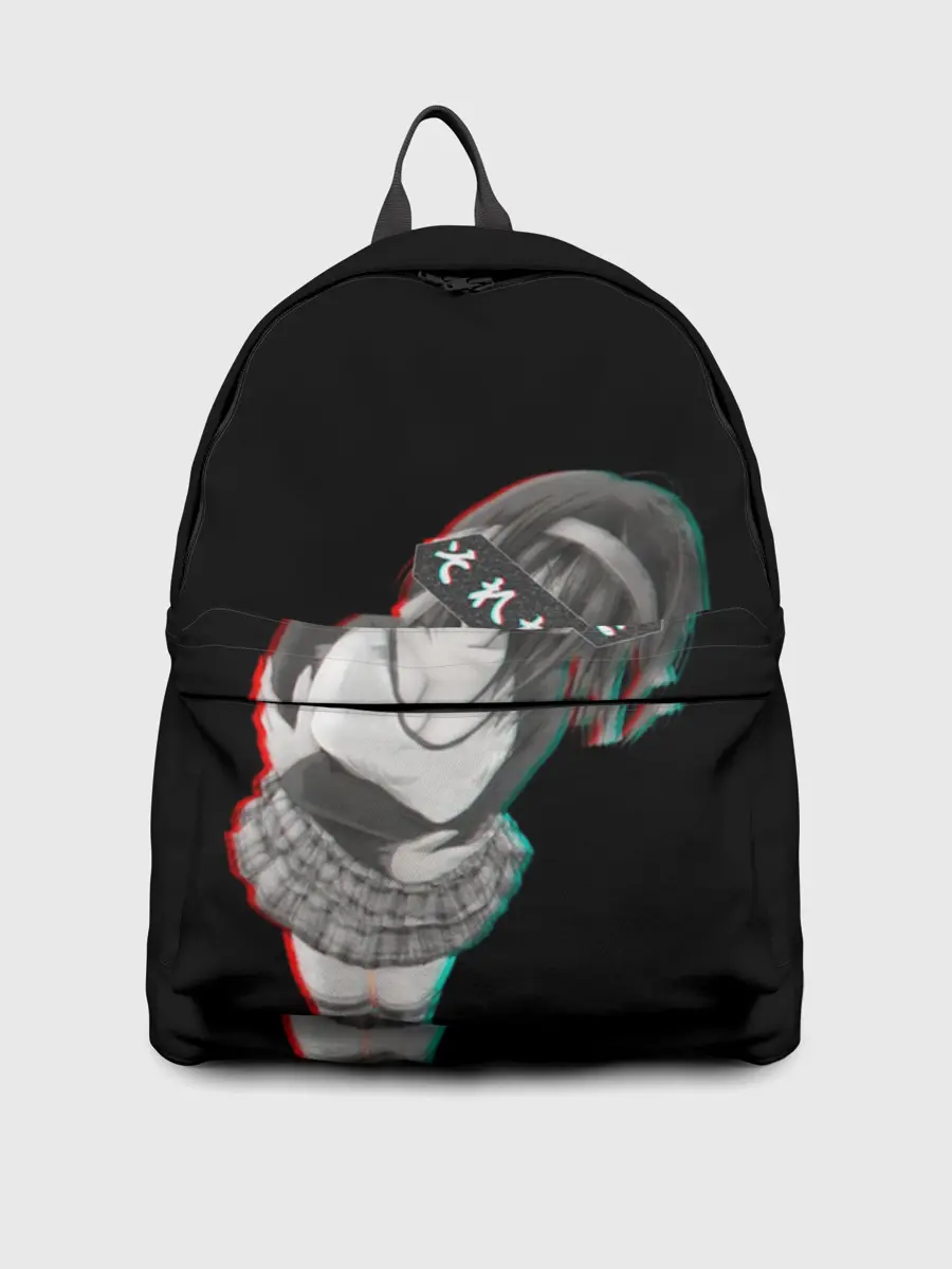 Рюкзак джинсовый / Anime Girl with hieroglyphs