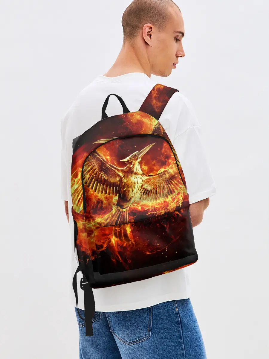 Рюкзак джинсовый / Феникс в огне